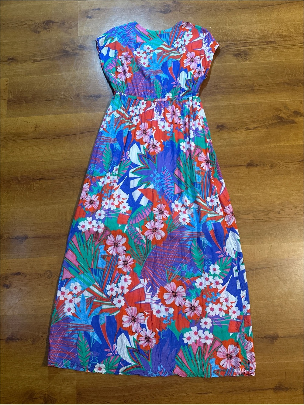 Pietro Brunelli Milano Viscose Floral V-Neck Maternity Maxi Dress Size Medium - Picture 9 of 11